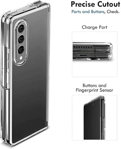 Samsung Z Fold 6 Case, Clear Hard Back Transparent Shockproof for Galaxy Z Fold 6 Case Cover Drop Protection, Lightweight