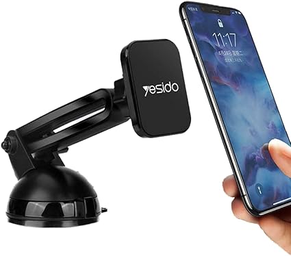 YESIDO C39 Adjustable Telescopic Magnetic Car Holder,Mount for Dashboard & Windshield,Xtra Strong Suction,Universal Cell Phone up to 6.5inch
