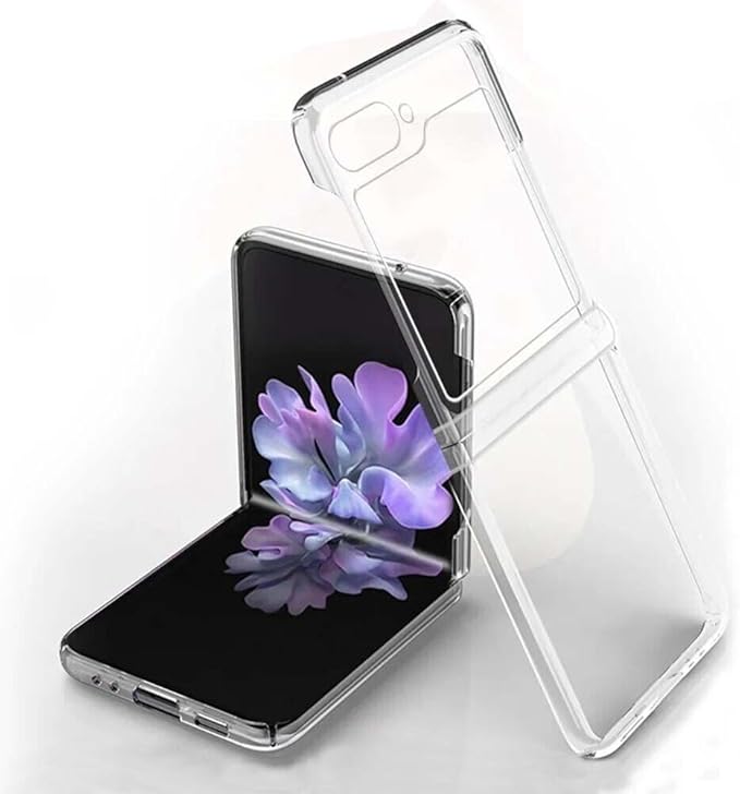Samsung Z Flip 5 Case, Clear Hard Back Transparent Shockproof for Galaxy Z Flip 5 Case Cover Drop Protection, Lightweight