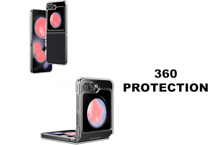 Samsung Z Flip 5 Case, Clear Hard Back Transparent Shockproof for Galaxy Z Flip 5 Case Cover Drop Protection, Lightweight