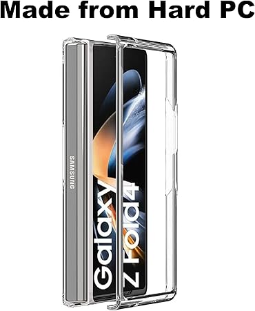 Samsung Z Fold 4 Case, Clear Hard Back Transparent Shockproof for Galaxy Z Fold 4 Case Cover Drop Protection, Lightweight