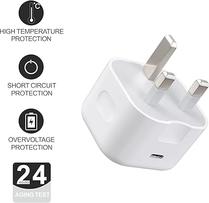 Samsung Charger Plug Fast Charge Phone USB Type C Plug UK Charging for Samsung Galaxy A14/A54/A34/S24/S24+/S22/S21/S20/A04S/A12/A13/A52/A53/iPhone 15 Charger Plug for 15 Pro/15 Plus/15 Pro Max