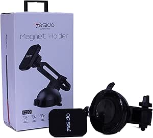YESIDO C39 Adjustable Telescopic Magnetic Car Holder,Mount for Dashboard & Windshield,Xtra Strong Suction,Universal Cell Phone up to 6.5inch