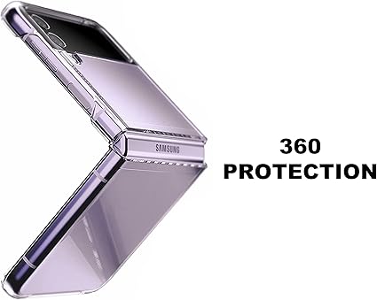 Samsung Z Flip 4 Case, Clear Hard Back Transparent Shockproof for Galaxy Z Flip 4 Case Cover Drop Protection, Lightweight