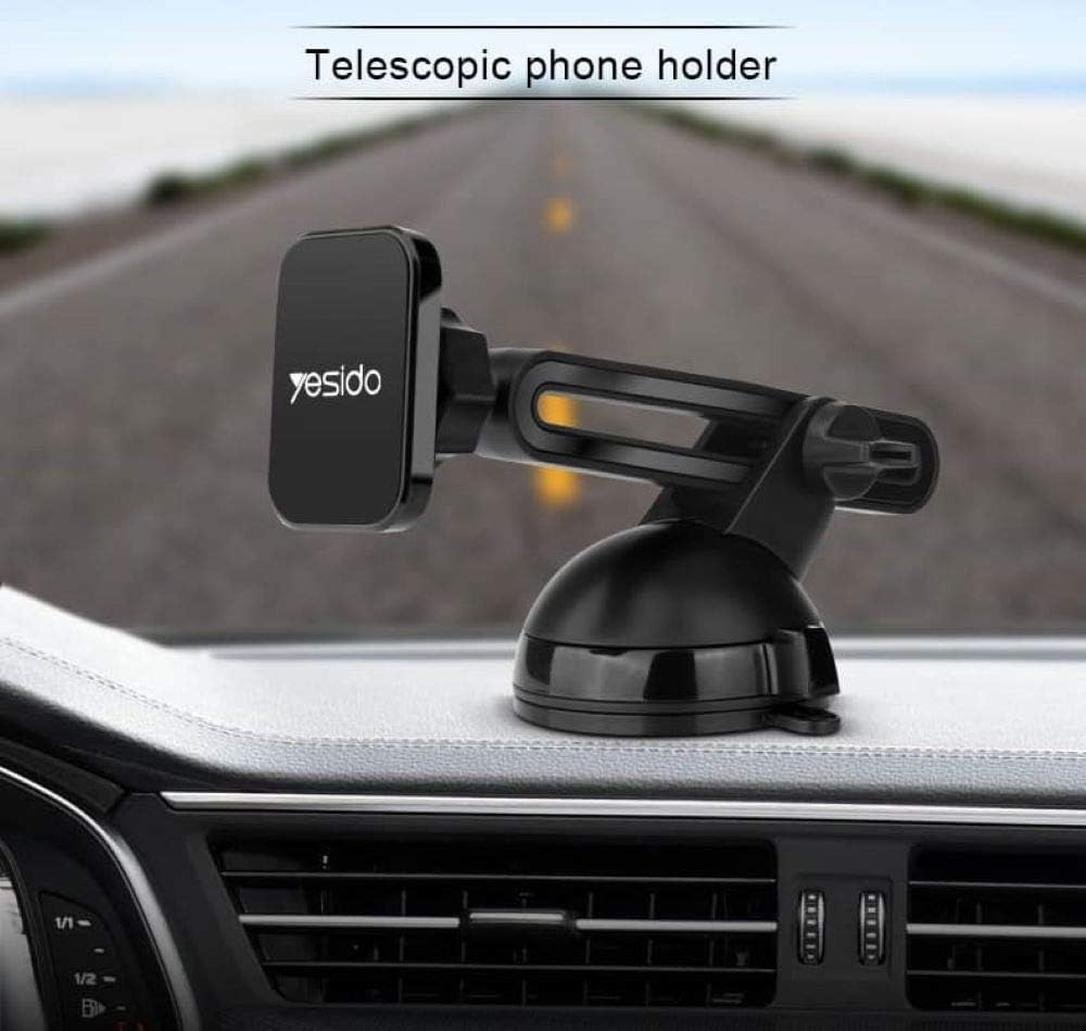 YESIDO C39 Adjustable Telescopic Magnetic Car Holder,Mount for Dashboard & Windshield,Xtra Strong Suction,Universal Cell Phone up to 6.5inch