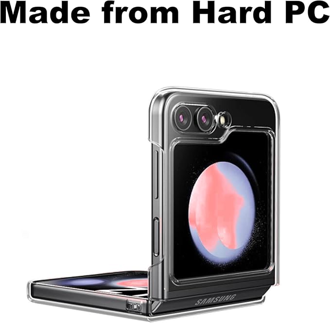 Samsung Z Flip 5 Case, Clear Hard Back Transparent Shockproof for Galaxy Z Flip 5 Case Cover Drop Protection, Lightweight
