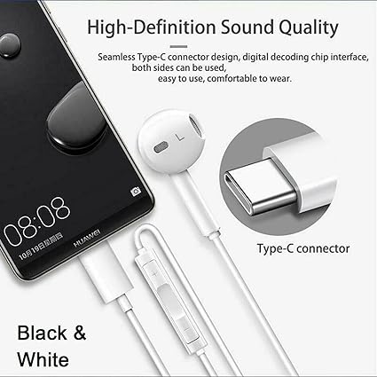 iPhone 16 Pro Max Headphones USB C Headphones For iPhone 16 16 Pro 15 Pro Max Type C Earphones In-Ear Wired Headphones with Mic and Volume Control HiFi Stereo Earbuds For iPhone 15 Pro Max