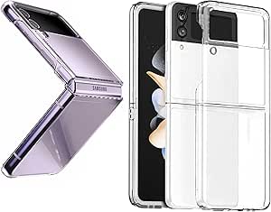 Samsung Z Flip 4 Case, Clear Hard Back Transparent Shockproof for Galaxy Z Flip 4 Case Cover Drop Protection, Lightweight
