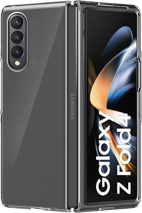 Samsung Z Fold 4 Case, Clear Hard Back Transparent Shockproof for Galaxy Z Fold 4 Case Cover Drop Protection, Lightweight