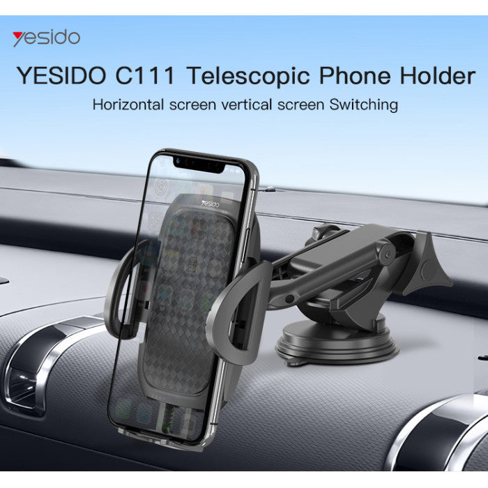 C111 360 Arm Truck Car Adjustable Mobile Phone Dash Windshield Clip Phone Holder On Dashboard