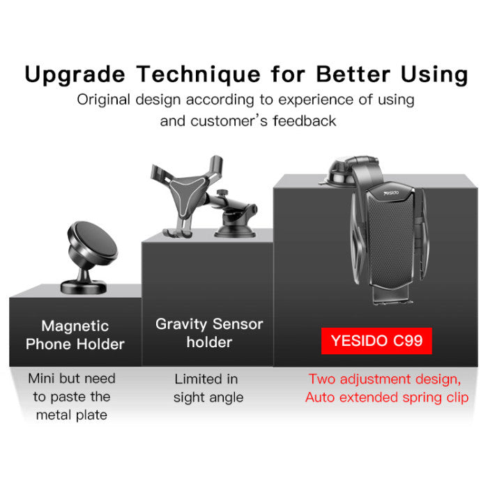 C99 Universal 360 Rotating Flexible Dashboard Truck Mobile Phone Holder For Car