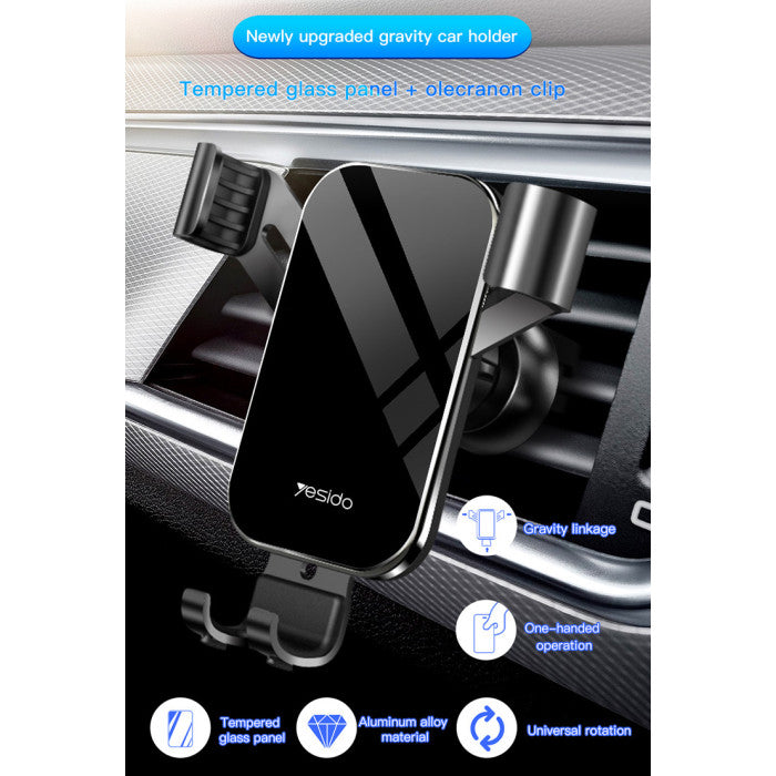 C87 360 Angle Adjustable Mobile Phone Air Vent Holder Bracket Universal Gravity Car Phone Holder