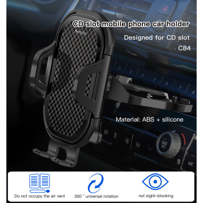 C84 Universal GPS Car Smartphone Mount Adjustable Cell Phone Holder For Car Cd Slot