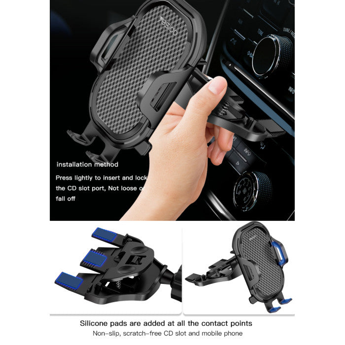 C84 Universal GPS Car Smartphone Mount Adjustable Cell Phone Holder For Car Cd Slot