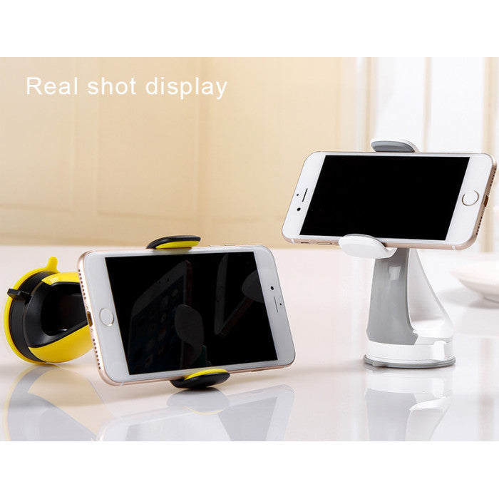 C1 Universal Spring Clip 360 Angle Rotation Mobile Phone Car Holder Suction Cup Car Phone Holder BLACK