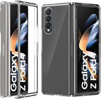 Samsung Z Fold 4 Case, Clear Hard Back Transparent Shockproof for Galaxy Z Fold 4 Case Cover Drop Protection, Lightweight