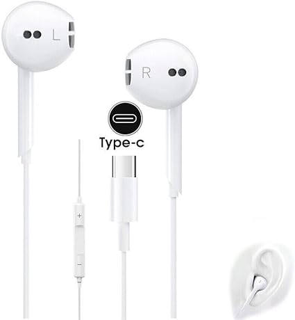 iPhone 16 Pro Max Headphones USB C Headphones For iPhone 16 16 Pro 15 Pro Max Type C Earphones In-Ear Wired Headphones with Mic and Volume Control HiFi Stereo Earbuds For iPhone 15 Pro Max