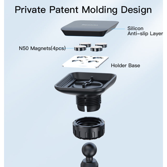 C109 Washable Suction Cup 4Pcs Car Mobile Phone Mount | Silicone Magnetic Car Phone Holder