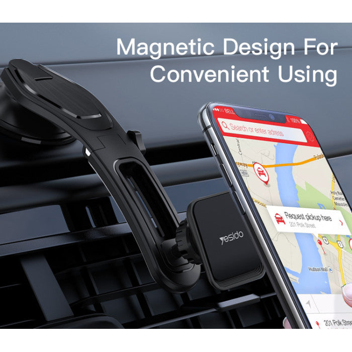 C107 360 Degree Rotation Flexible Magnetic Magnet Dashboard Car Mobile Phone Holder